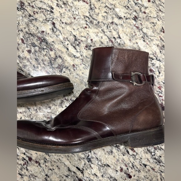 Salvatore Ferragamo Chelsea Boots Size 8.5 Brown - Picture 3 of 9